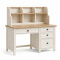 Schreibtisch aus Holz und MDF in Creme und Eiche 120x60x140 cm