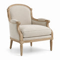 Leinensessel mit Eichenholzrahmen Beige
