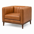 Ledersessel Braun Eiche 80x80x75 cm