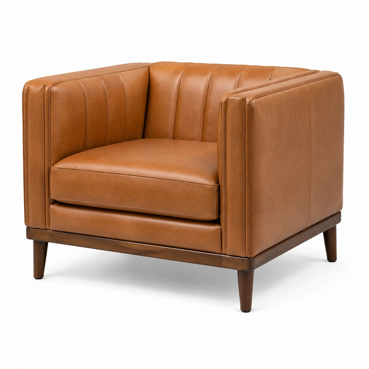 Ledersessel Braun Eiche 80x80x75 cm