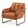 Sessel Leder Metallrahmen Braun 75x80x85 cm