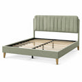 Bettgestell Stoff Grün 200x140cm
