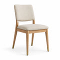 Esszimmerstuhl Eichenholzrahmen Polyester Beige