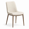 Esszimmerstuhl Beige Stoff mit Holzbeinen