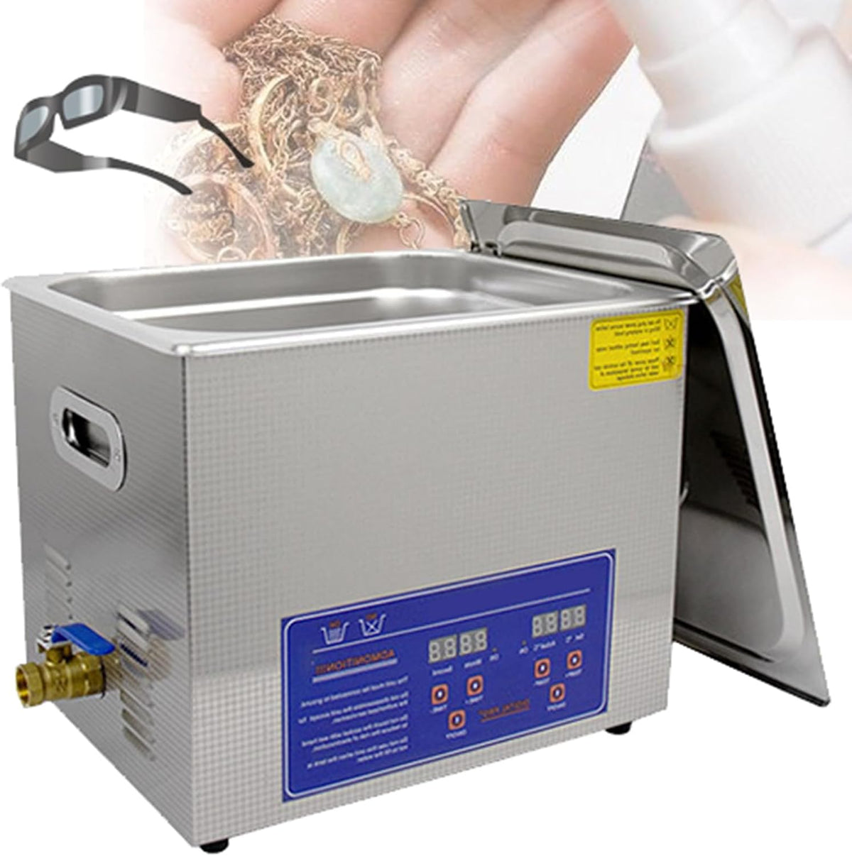 Dozpal Ultrasone reiniger reinigers Grote roestvrijstalen reinigingsset, 22/30l Sieraden Horlogeglazen Motoronderdelen Ultrasone reinigingsmachine