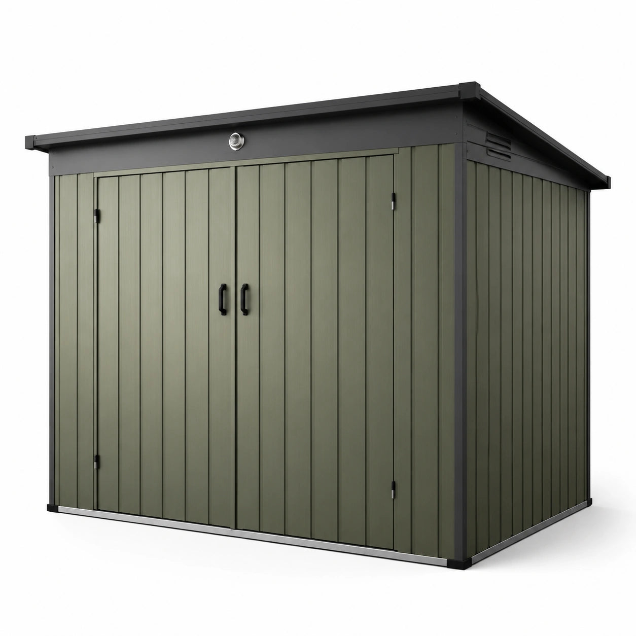 Metall Gerätehaus Stahl Khaki 210x310x200cm