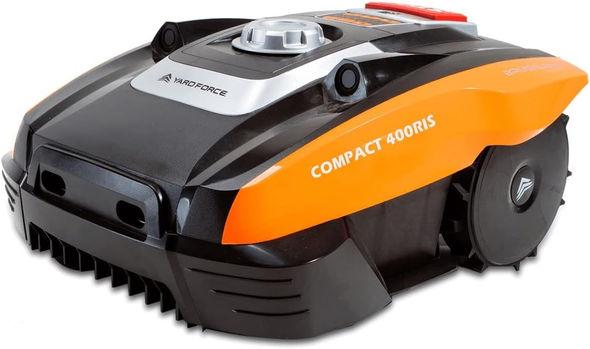 Yard Force Robotmaaier Compact 400RiS, tot 400 m2, met wifi- en app-bediening, zelfrijdende grasmaaier, iRadar ultrasone sensor