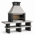 Beton Gartenkamin Schwarz/Grau 200x120x70 cm