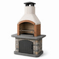 Grillkamin aus Beton, Stein und Edelstahl 180 cm