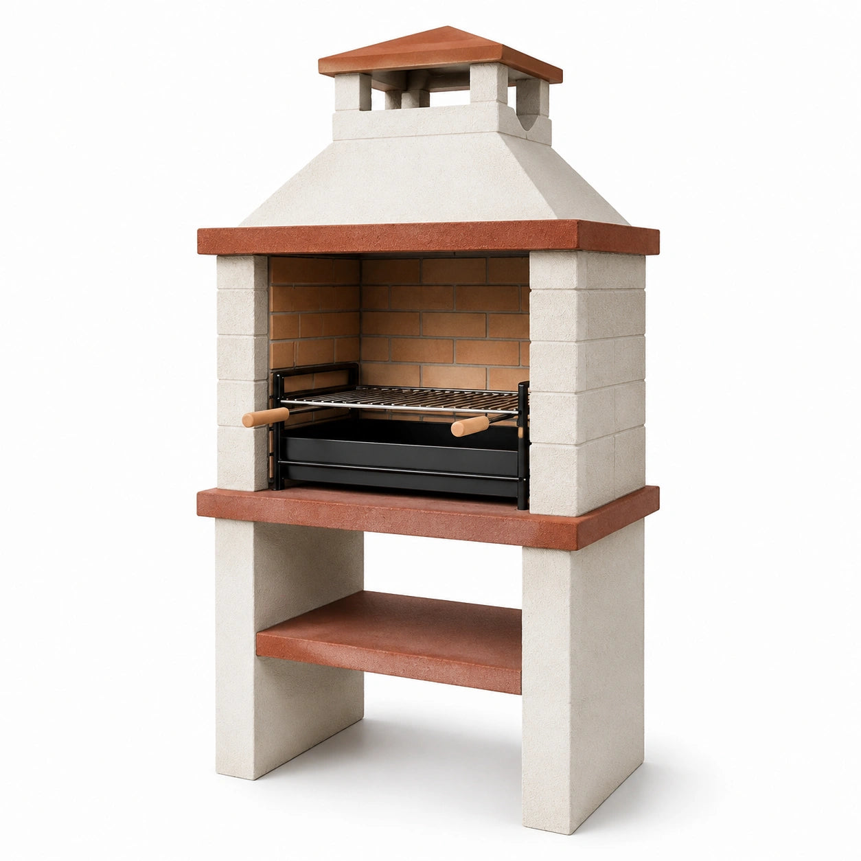 Grillkamin aus Beton und feuerfesten Ziegeln 180cm