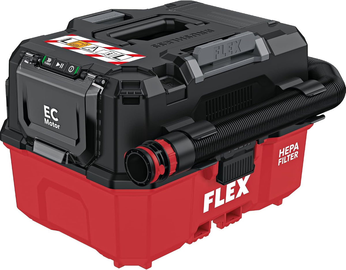 Flex Nat- en droogzuiger Accustofzuiger VC 9 L MC 18 RC (9 l, 18 V, klasse L, slanglengte 1,5 m, nat-droogzuiger) 534916, draadloze afstandsbediening