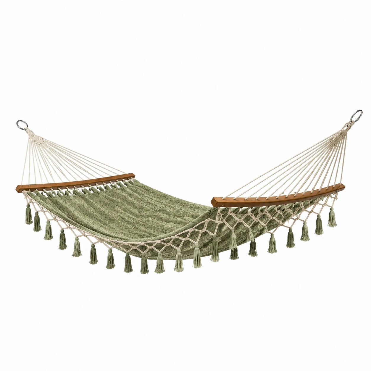 Baumwollhängematte Grün 200cm x 150cm
