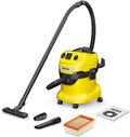 Kärcher Nat- en droogzuiger WD 4 P S V-20/5/22 Zuigreservoir, 1000 W, met 220 AW, geel/zwart, voor vloeistoffen, elektrisch gereedschap, met zak