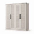 Kleiderschrank 4-türig Holz Weiß 200x180x60cm