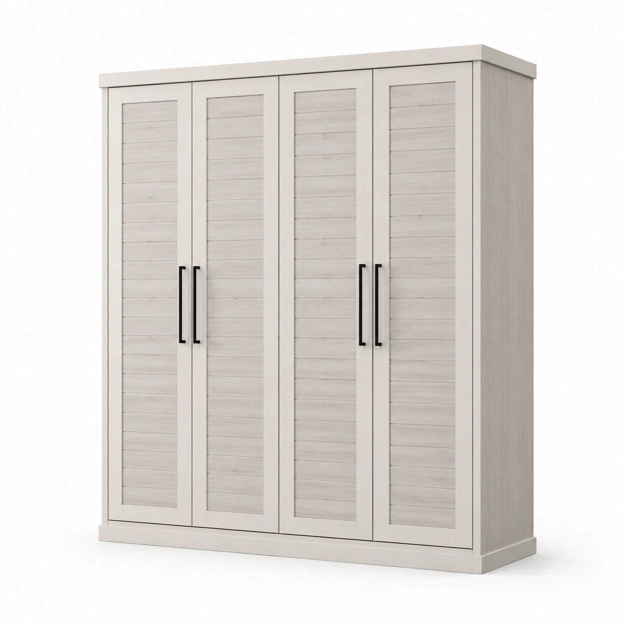 Kleiderschrank 4-türig Holz Weiß 200x180x60cm
