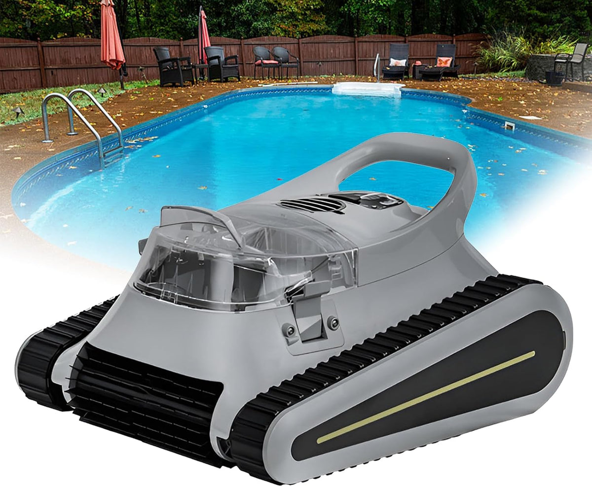 Zwembadrobot Snoerloze robotstofzuiger, maximaal reinigingsoppervlak 120 vierkante meter, 0,5-3 m waterdiepte, voor zwembaden, slimme bediening