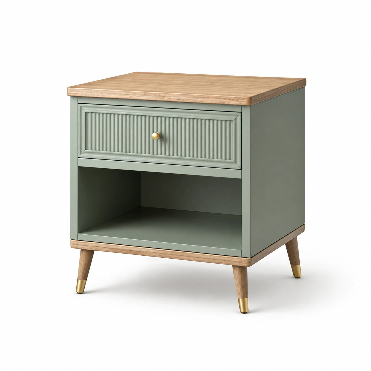 Nachttisch MDF Eiche Grau 40x35x55 cm