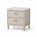 Nachttisch MDF mit Metallbeinen und Marmorplatte Beige/Gold 60x40x55 cm 2 Schubladen