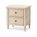 Nachttisch aus Holz mit 2 Schubladen, Beige