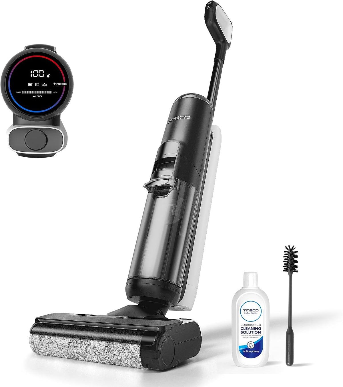 Tineco Robotstofzuiger Floor One S5 Slimme draadloze stof-/waterzuiger, voor harde vloeren, digitaal display, batterij, met lange levensduur, ideaal