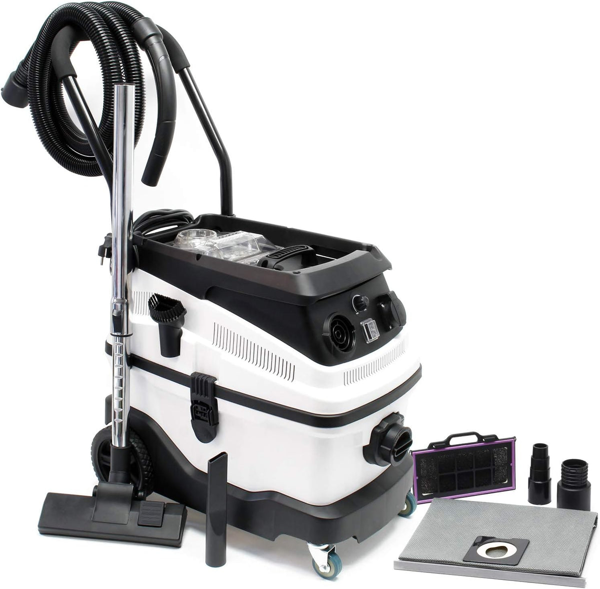 Nat- en droogzuiger WilTec 1600W, met 3-voudig filter en blaasfunctie -, incl. toebehoren