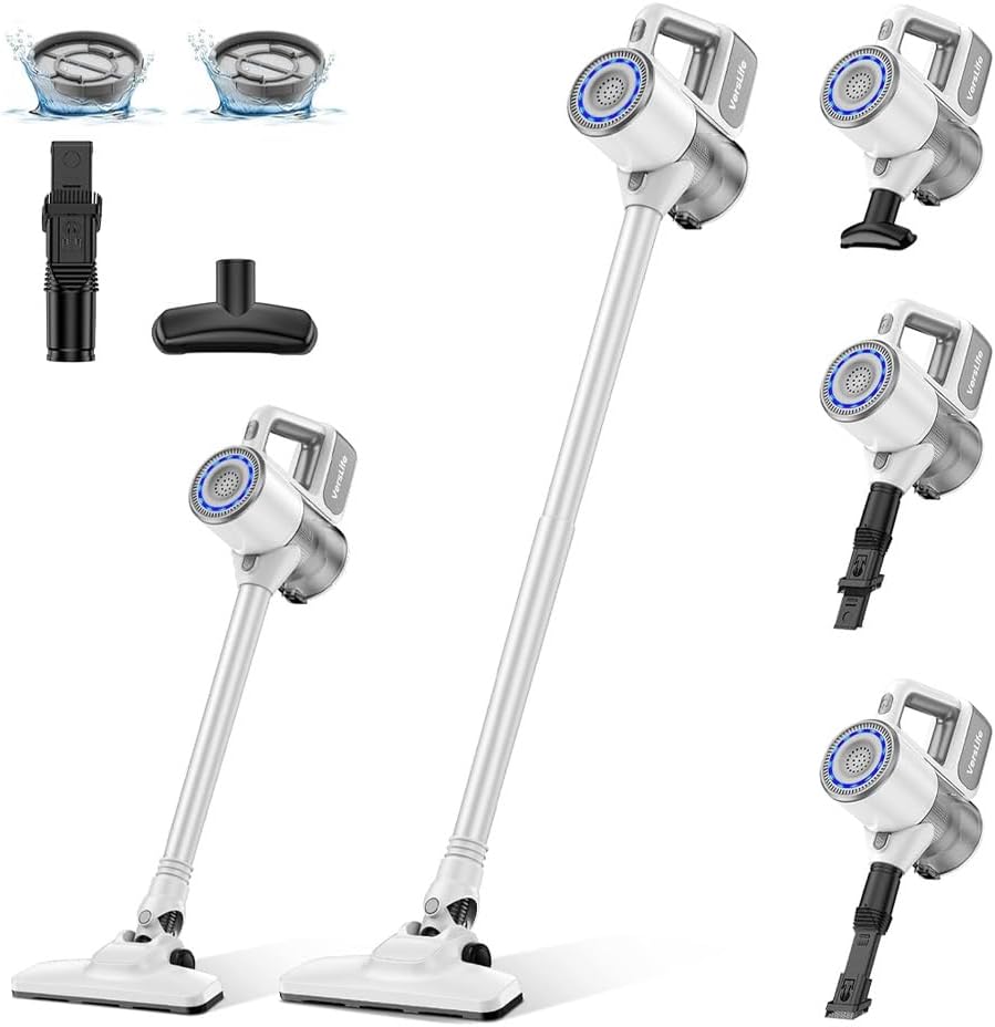 VersLife Steelstofzuiger Draadloze stofzuiger, draadloze stofzuiger 30 kpa, met 30 minuten looptijd