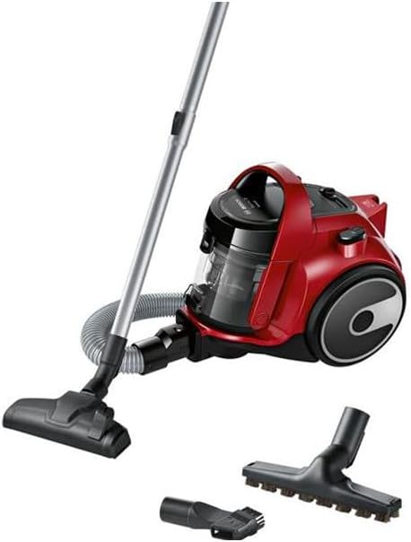 Bosch Stofzuiger GC05 Cleann'n, zonder zak - 78 dB - 700W - 1,5L, Rood, Telescopische buis, met rek, Universele borstel