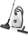 Siemens Stofzuiger Z 7.0 Family VSZ7442S Vloerstofzuiger, 650 Watt, Wit, met Zak, Zeer Laag Stroomverbruik, XXL, Meubelzuigmond, Lange Kabel
