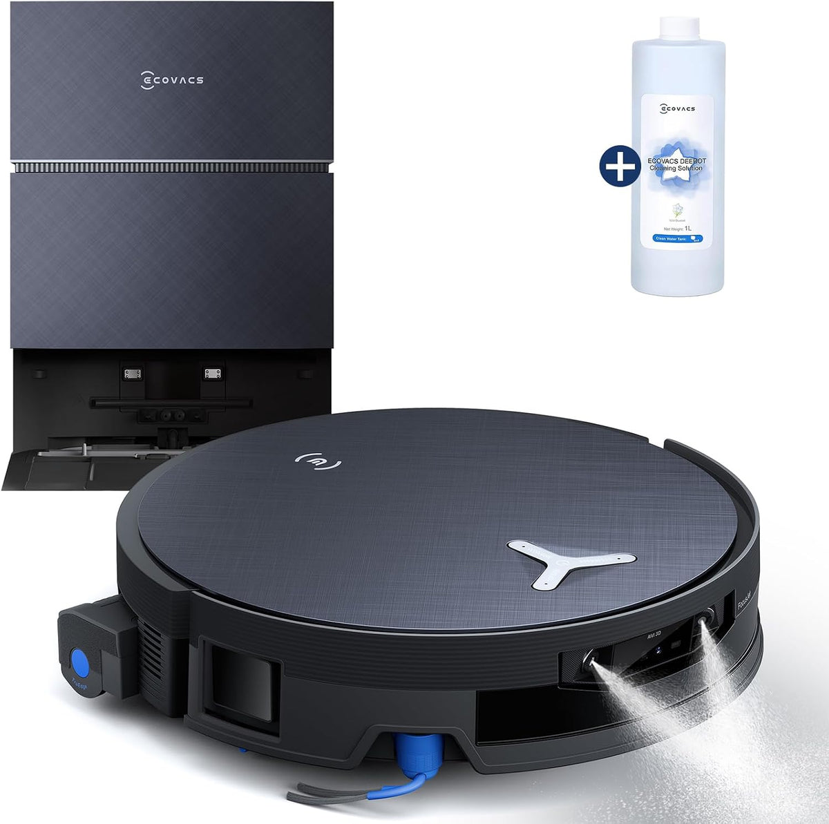 Ecovacs Robotstofzuiger X12 Pro Omni, Blast en 22.000 Pa, OZMO Roller 3.0, AIVI 3D 4.0, met accessoires, FocusJet vlekbescherming, intelligente roller