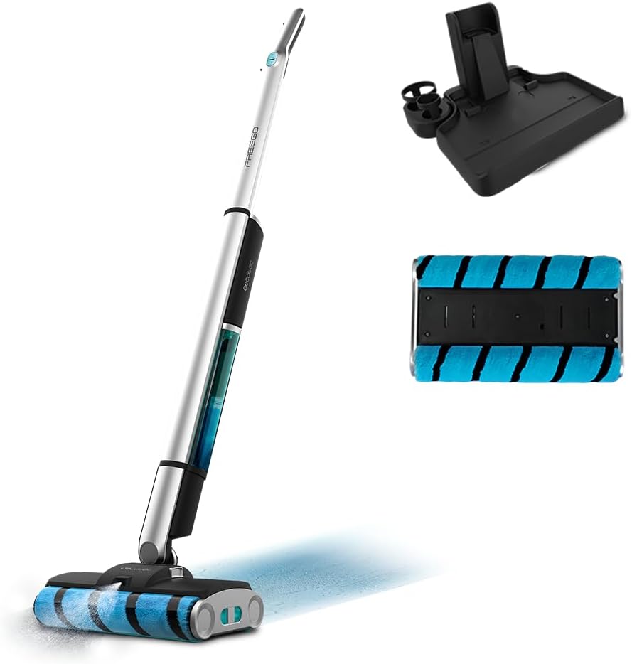 Nat- en droogzuiger Cecotec Elektrische dweilmop, waterreservoir 450 ml en 350 ml vuil, Treme. Autonomie 40 minuten, zonder kabel, dubbele roller