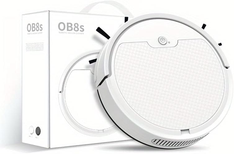 Robotstofzuiger Mocofo Intelligente, 1800 Pa supersterke zuigkracht slimme stofzuiger, afstandsbediening, met stofopvangstation (wit), voor thuis