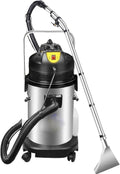 Dhmyyxgs Stoomreiniger Commerciële tapijtreinigingsmachine, 3-in-1 stoomreiniger, 60 liter roestvrij staal, 6 zuigkoppen, voor tapijten, banken