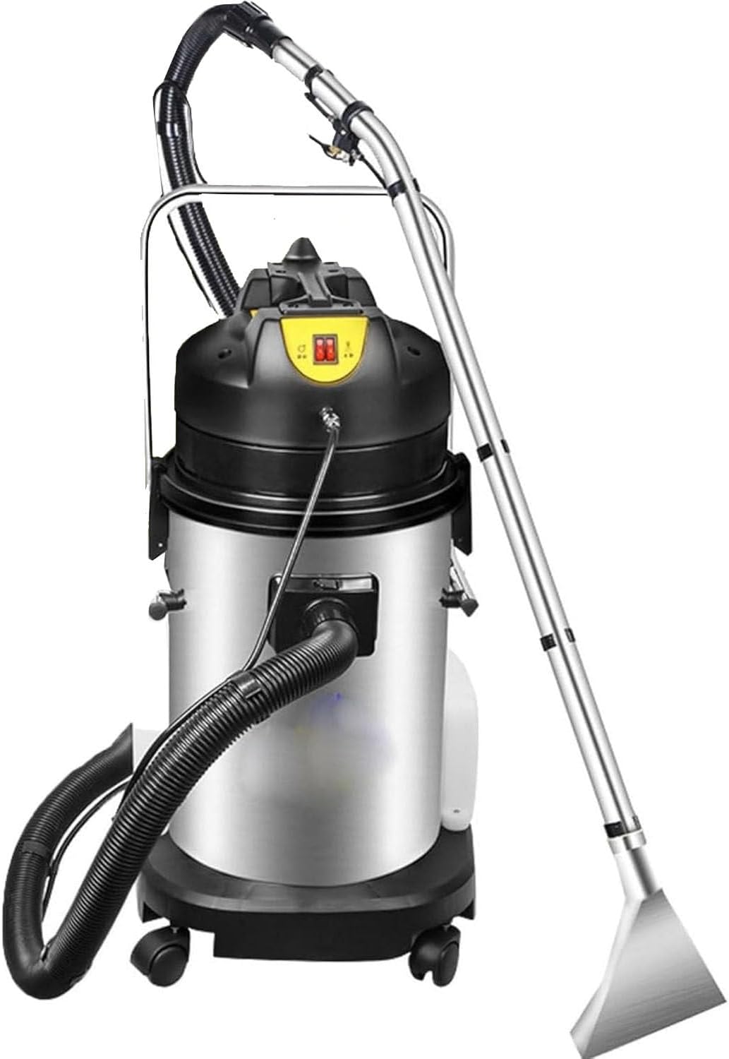 Dhmyyxgs Stoomreiniger Commerciële tapijtreinigingsmachine, 3-in-1 stoomreiniger, 60 liter roestvrij staal, 6 zuigkoppen, voor tapijten, banken