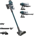 H.Koenig Steelstofzuiger, 400 W, UPX32 draadloze 2-in-1 stofzuiger, vrijstaand tot 50 minuten, 3 zuigsnelheden, 4 accessoires inbegrepen, blauw