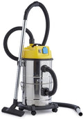 Nat- en droogzuiger Klarstein Reinraum, 1800 W, 30 liter roestvrijstalen reservoir, zilver-geel, Industriële stofzuiger, Natzuiger, Aszuiger