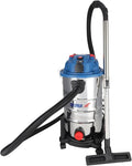 Nat- en droogzuiger Dedra, 1600 W, 30 l opvangbak, vermogen 3200 l/min, zuigkracht 21 kPa, zuigslang 2,5 m, met schudfilter