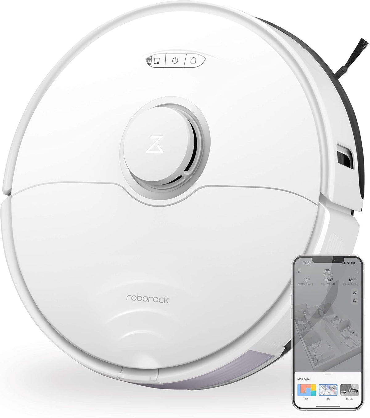 roborock Robotstofzuiger S7 Robot, met Alexa 2500Pa App Monitoring Multi, wit, voor huisdieren, harde