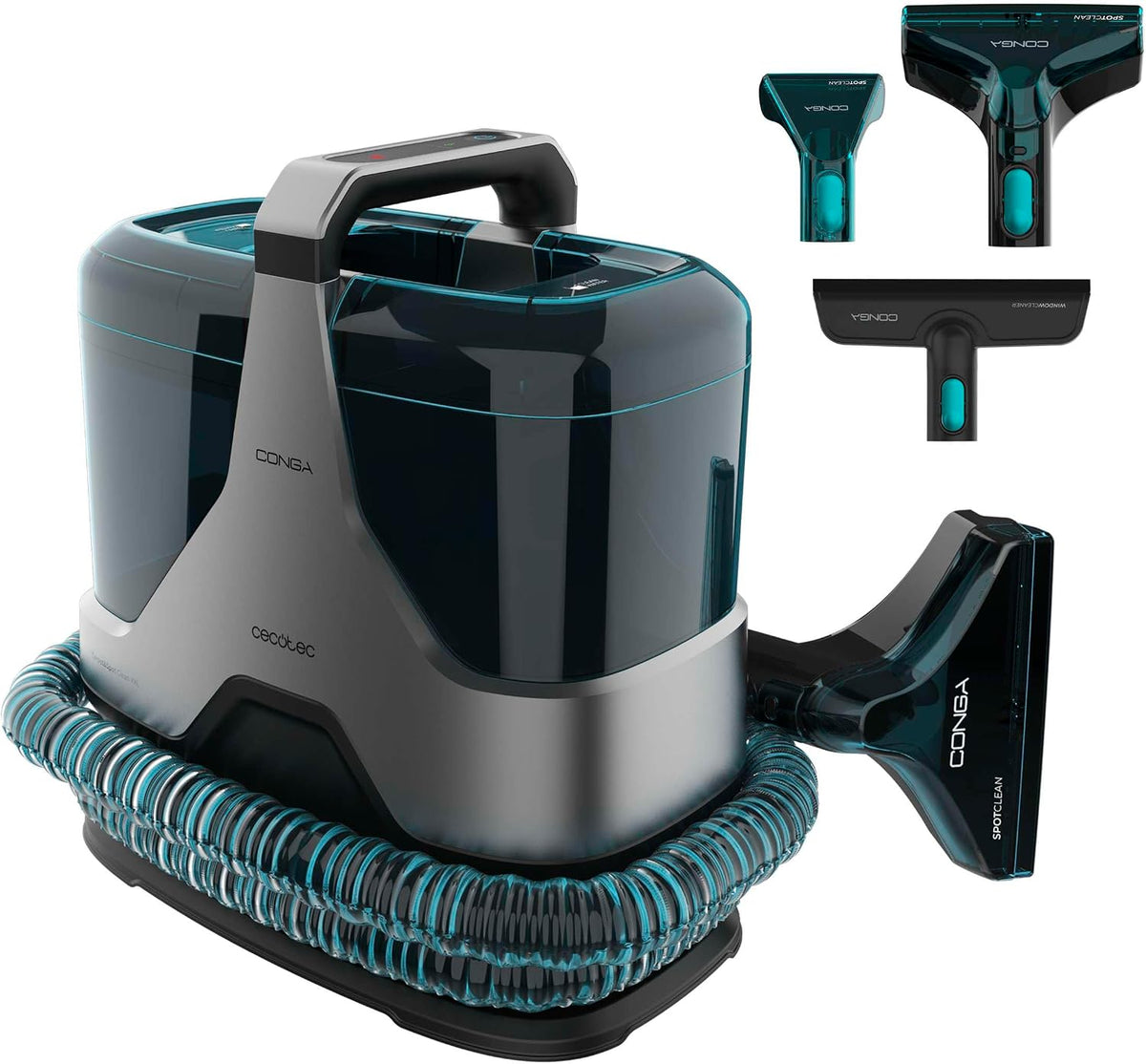 Cecotec Tapijtreiniger en stofzuiger, met kabel. 600 W, 1300 ml tank, Conga 6000 Carpet&Spot Clean XXL Advance, 15 kPa zuigkracht, actieradius 7 m