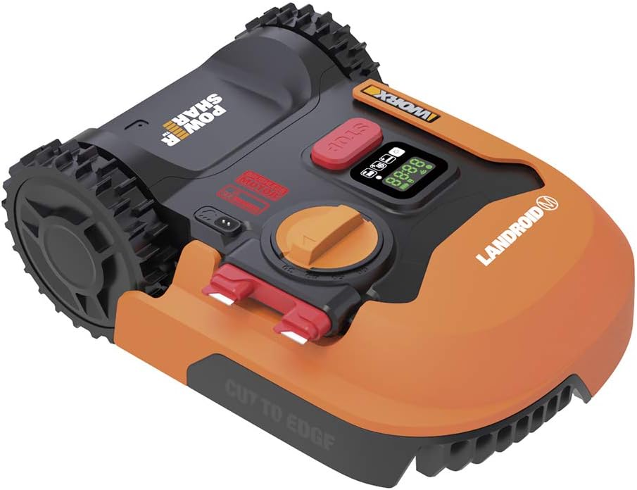 WORX Robotmaaier Landroid M WR141E 500 m2 grasmaaier /, met App-functie en accu, een kleine robot als elektrische maaier (draadloos en oranje)