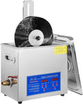 Dojoeuu Ultrasone reiniger Commerciële platenreiniger, 6,5L draagbare vinylplatenreiniger, 8 stuks eenmalig, instelbare temperatuur, digitaal display