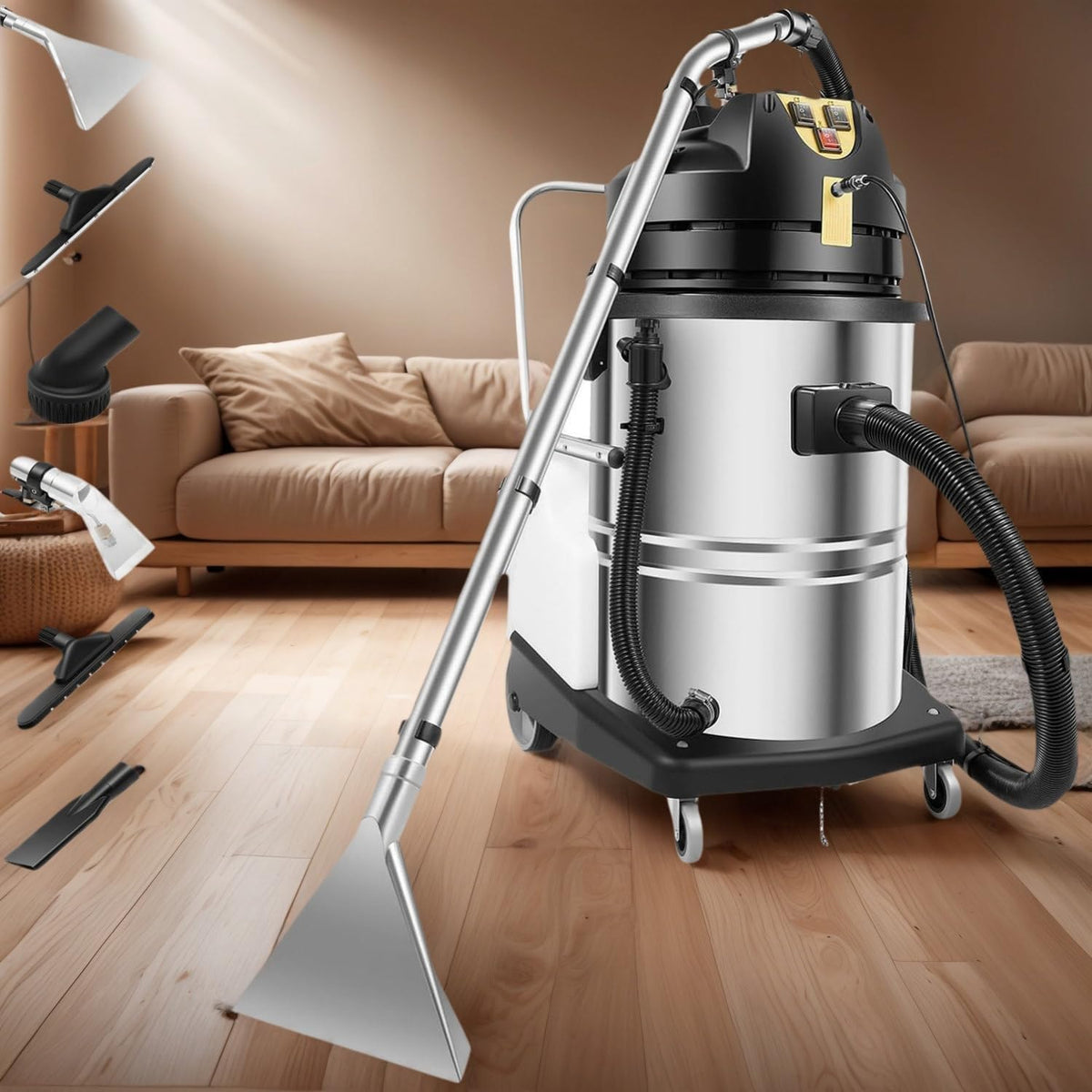 Jkjzsalj Tapijtreiniger Commerciële Tapijtreinigingsmachine, In-1 Nat, Droog Stofzuiger, Hoge Zuigkracht, Voor Tapijt, Autodetailing
