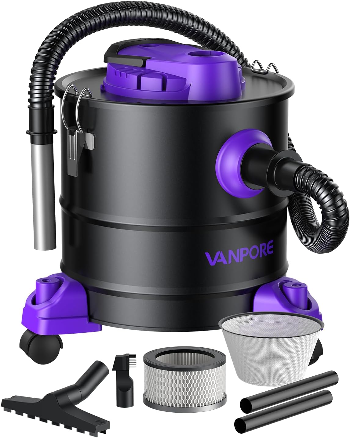 Vanpore Steelstofzuiger Aszuiger, 1200 W, 5,2 liter, voor pelletkachels