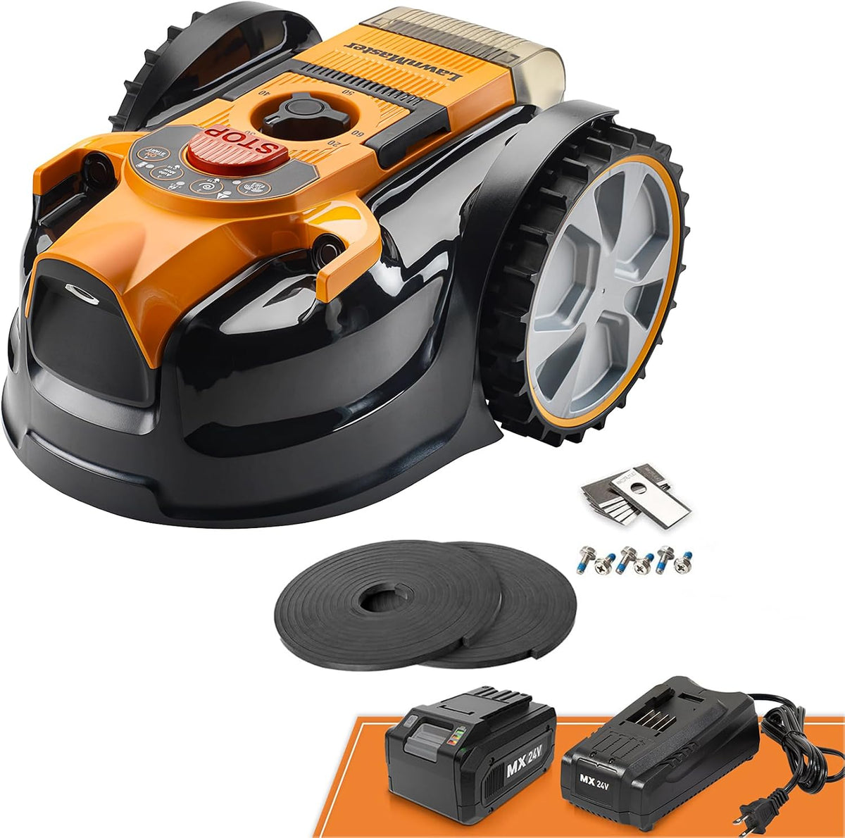 LawnMaster Robotmaaier OcuMow®16, zonder begrenzingskabel VBRM16 Plus, voor gazons tot 200 m2, draadloos, hindernisvermijding, geluidsarme robotmaaier
