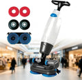Vloerreinigingsmachine Vloerschrobmachine, met 43 cm pad, 4,5 l + 7,5 l dubbele tanks, dubbele borstels en 360° draaibare kop, voor kleine ruimtes