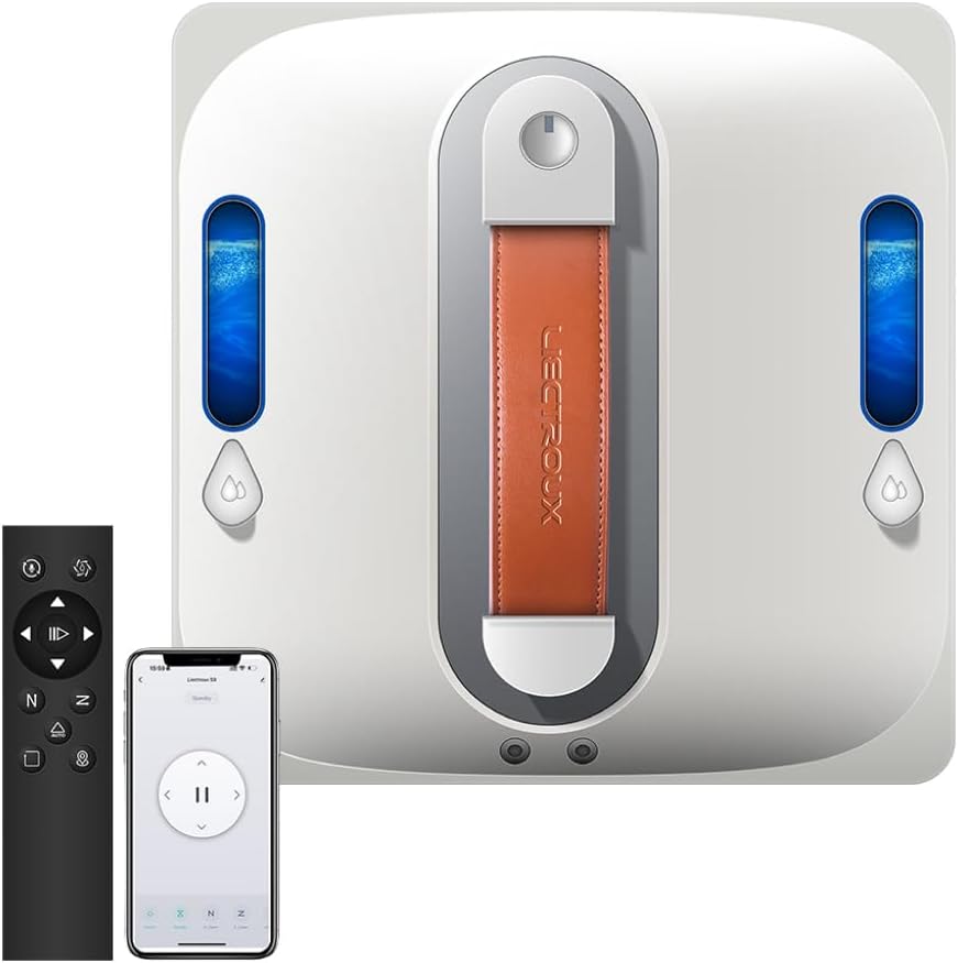 Liectroux Robotstofzuiger Ruitenwisserrobot S11, 4-weg sproeier, zonder frame, glasreiniger, vloer, muur en tegels, voor ramen, intelligente navigatie