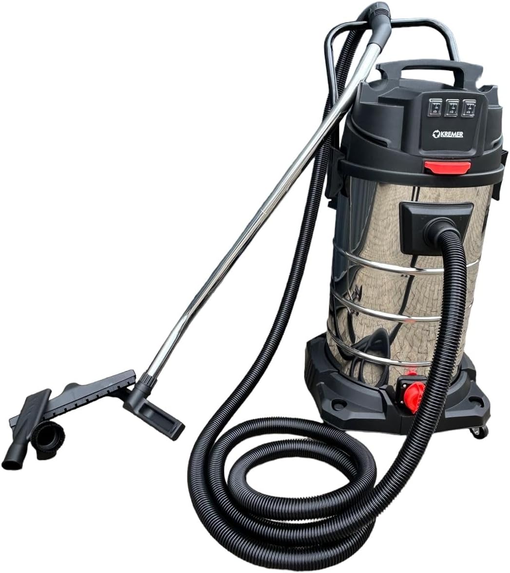 DeTec. Nat- en droogzuiger DeTec. Industriële stofzuiger, 3000 W, natstofzuiger (3000 W), 100 liter, vuilcontainer, commerciële stofzuiger