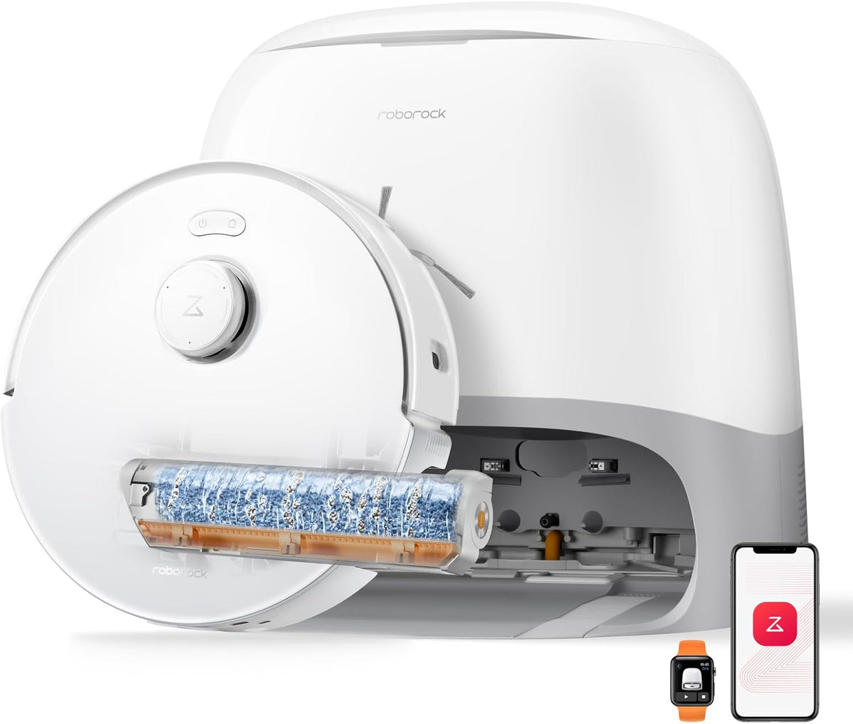 roborock Robotstofzuiger Qrevo Curv 2 Flow, met SpiraFlow Rolmop