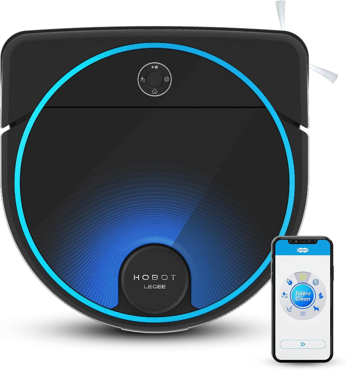 Hobot Robotstofzuiger Smartbot dweilrobot, die 900 keer/min schrobben, met app en spraakbesturing. Legee-7, met water en gemotoriseerde dweilen