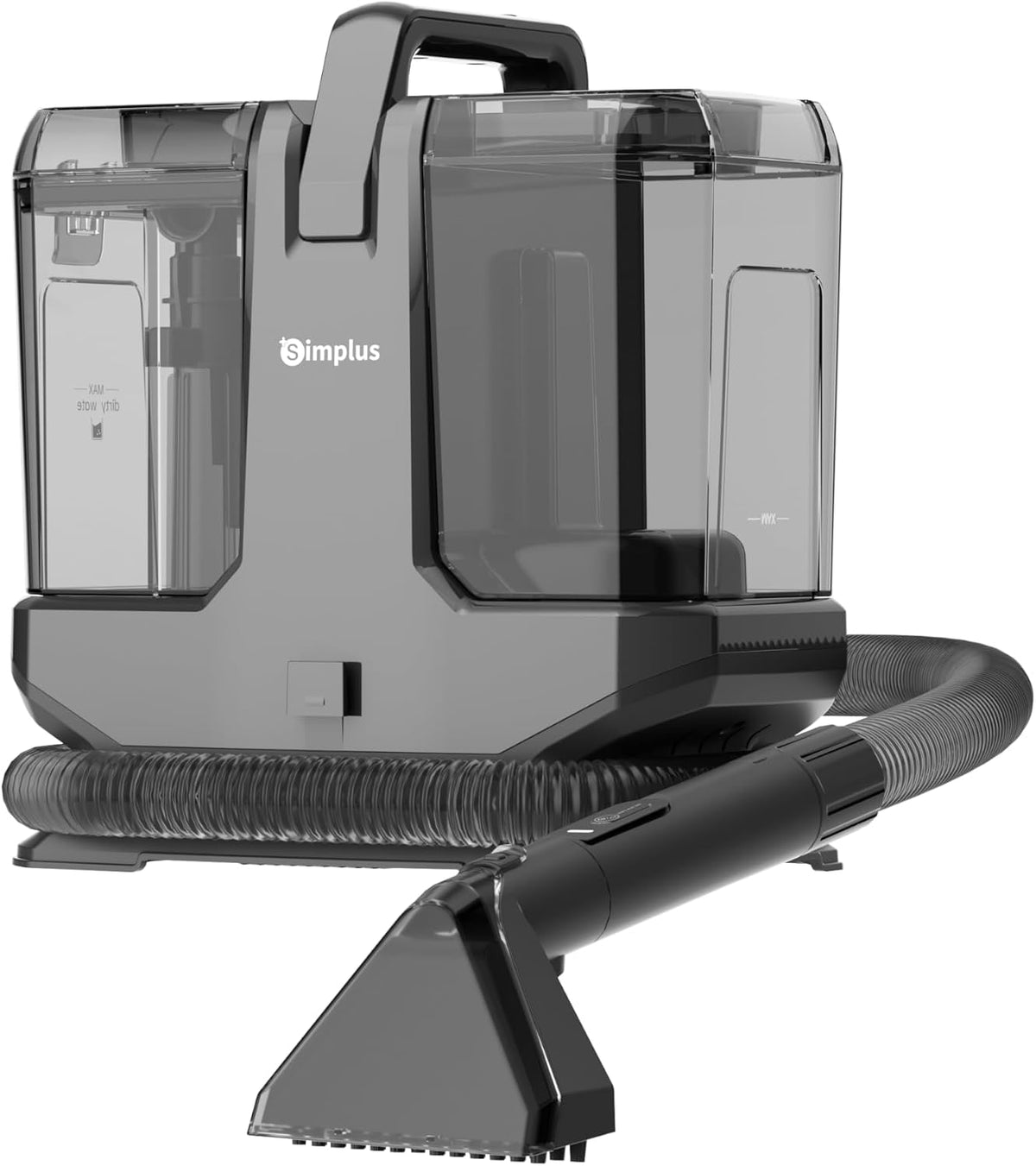 Simplus Tapijtreiniger Waszuiger, 2,3 l waterreservoir, 18 kPa natte stofzuiger, 4 reinigingsmodi, bekledingsreiniger, met stoom en warm water