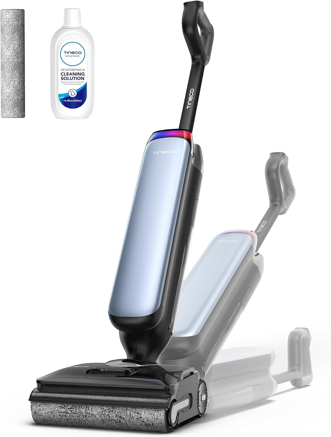 Tineco Steelstofzuiger Floor One S9 Artist nat-droog stofzuiger, Flashdry bij 85°C, 22kPa, 360° SmoothDrive, 50 minuten werktijd, 180° Lay, anti-klit
